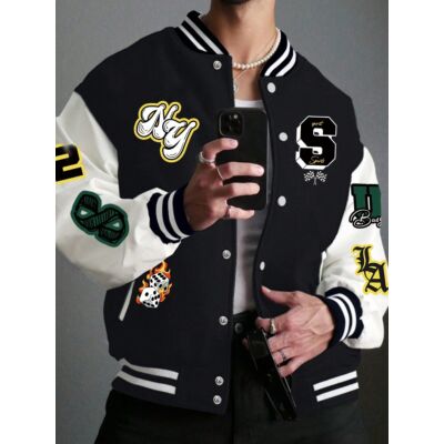 Print Baseball Jacket