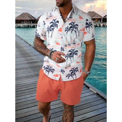  Men  Print Shirt & Shorts