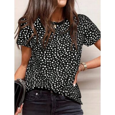 Women's Summer Floral Printed Round Neck Short Sleeve Casual T-Shirt