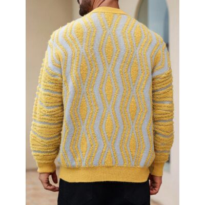 Men's Chunky   Soft Cozy Warm Loose Knit Pullover Sweater,