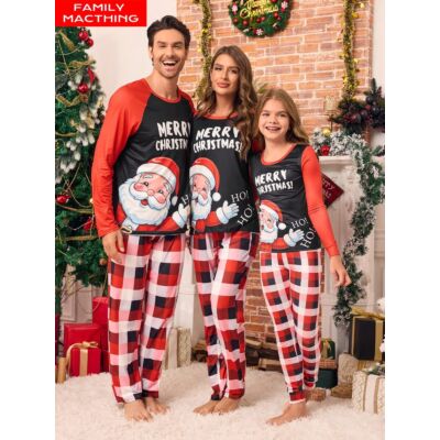 Children's Christmas themed printed long sleeve pants suit