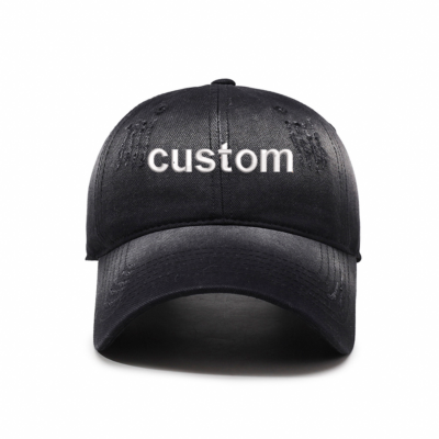 Gradient washed distressed Embroidery Customization baseball cap for unisex