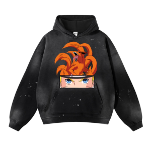 Cotton anime inkjet hole hoodie-copy