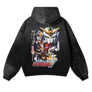 Cotton anime inkjet hole hoodie-copy